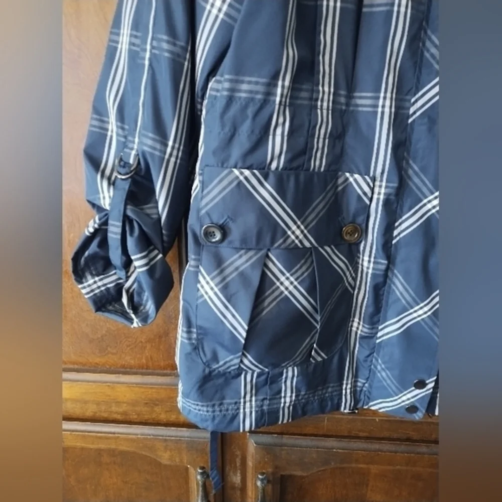 Pendleton Windbreaker‎ Lined Plaid Pockets Roll Tab Size L